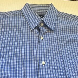 Hugo Boss Blue and white dress shirt Regular fit 14.5x32/33